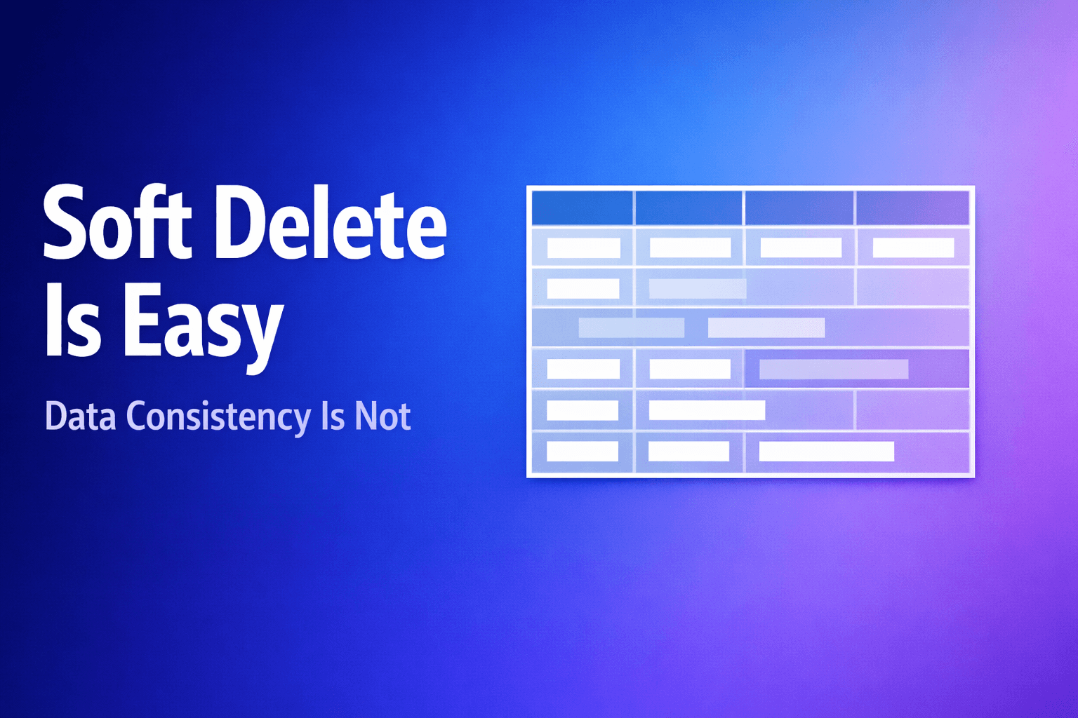 Soft Delete Is Easy. Data Consistency Is Not.